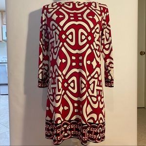 Laundry by Design Red Pattern Jersey Knit Dress